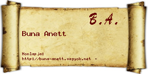 Buna Anett névjegykártya